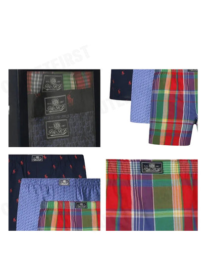 POLO RALPH LAUREN รุ่น  CLASSIC COTTON BOXER 3-PACK CODE: 714910655001 กางเกงชั้นในผู้ชาย กางเกงบ๊อกเซอร์ กางเกงผู้ชาย