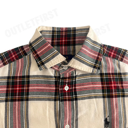 POLO RALPH LAUREN รุ่น  CLASSIC FIT PLAID COTTON SHIRT CODE: 211860635005 เสื้อเชิ้ตแขนยาว เสื้อผู้หญิง เสื้อแขนยาว