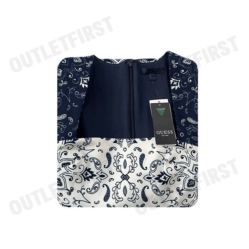 GUESS รุ่น WOMEN BANDANA PRINT MINI DRESS BLUE MULTI CODE: W3BK0IK9UN2 P7LN ชุดเดรส เสื้อผ้าแฟชั่นผู้หญิง ชุดผู้หญิง