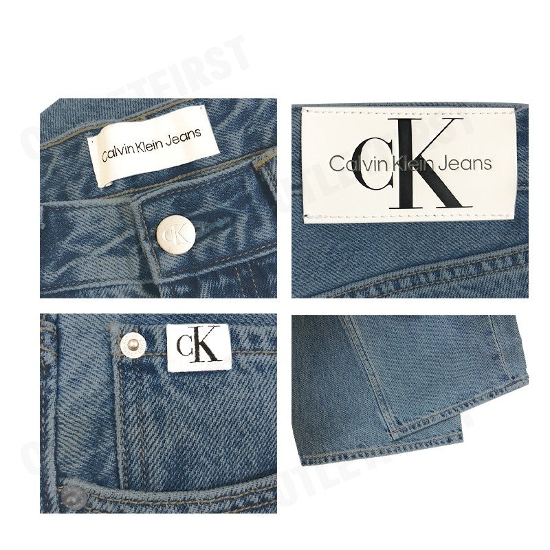 CALVIN KLEIN รุ่น MEN'S STONE BLUE 90S STRAIGHT FIT DENIM CODE J324989 1A4 NI กางเกงยีนส์ขายาว กางเกงยีนส์ กางเกงผู้ชาย
