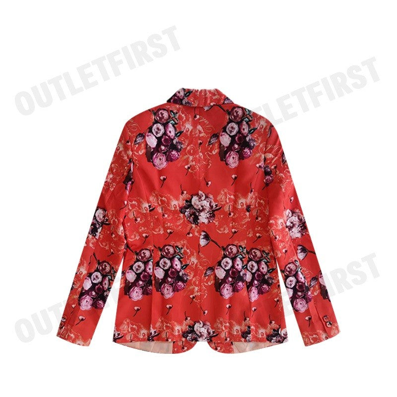 DAKS รุ่น SINGLE BUTTON FLORAL BLAZER CODE: WUUR602W9OR เสื้อสูทผู้หญิง เสื้อสูท เสื้อสูทผู้หญิง