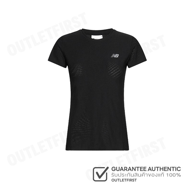 NEW BALANCE รุ่น WOMAN'S JACQUARD SLIM T-SHIRT CODE: WT41281 BK เสื้อยืดคอกลม เสื้อยืดแขนสั้น เสื้อยืดผู้หญิง
