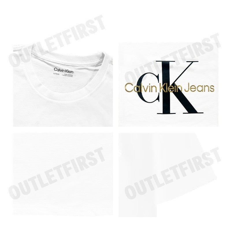 CALVIN KLEIN JEANS รุ่น MONOGRAM GOLD LOGO T-SHIRT CODE: 40BC839 YAA เสื้อยืดคอกลม เสื้อยืดแขนสั้น เสื้อยืดคอกลมผู้ชาย
