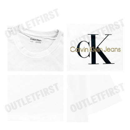 CALVIN KLEIN JEANS รุ่น MONOGRAM GOLD LOGO T-SHIRT CODE: 40BC839 YAA เสื้อยืดคอกลม เสื้อยืดแขนสั้น เสื้อยืดคอกลมผู้ชาย