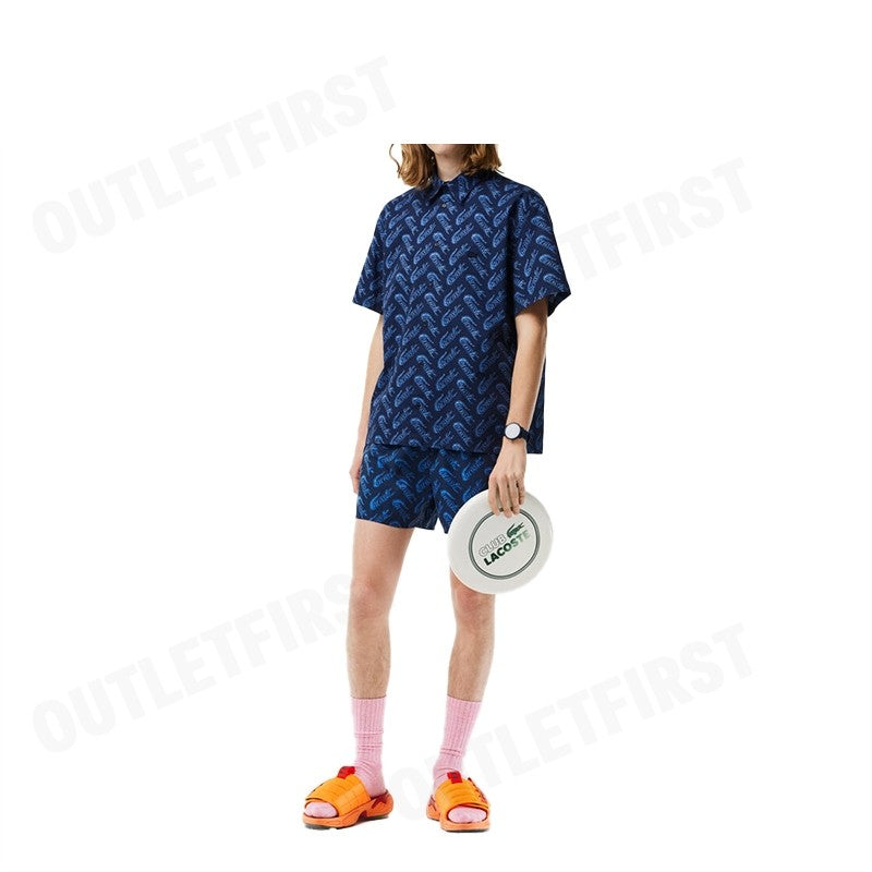 LACOSTE รุ่น MEN'S LACOSTE SHORT SLEEVE VINTAGE PRINT SHIRT CODE: CH5793 10 F65 เสื้อเชิ้ต เสื้อเชิ้ตผู้ชาย