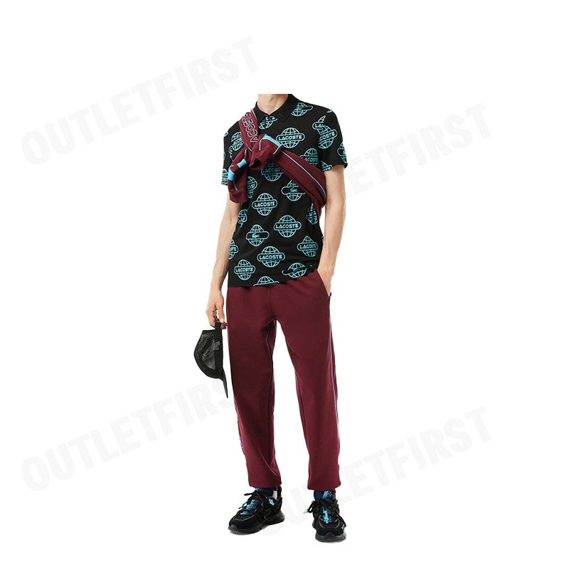 LACOSTE รุ่น GLOBE PRINT LACOSTE MOVEMENT POLO SHIRT CODE: PH6241 10 QPI เสื้อโปโล เสื้อโปโลแขนสั้น เสื้อโปโลคอปก