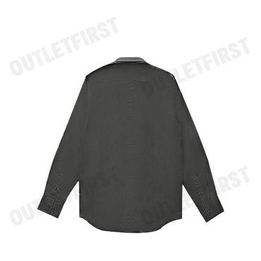 CK CALVIN KLEIN รุ่น COTTON STRETCH SLIM BUTTON-DOWN SHIRT (GREY) CODE: 1222W M541 เสื้อเชิ้ตแขนยาว เสื้อเชิ้ตผู้ชาย