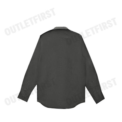 CK CALVIN KLEIN รุ่น COTTON STRETCH SLIM BUTTON-DOWN SHIRT (GREY) CODE: 1222W M541 เสื้อเชิ้ตแขนยาว เสื้อเชิ้ตผู้ชาย