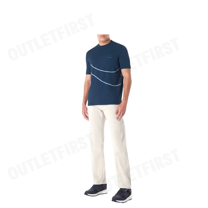 PAUL SMITH รุ่น MAN'S SS T-SHIRT PS HAPPY WAVE CODE: M2R-965XP-M21154 เสื้อยืดคอกลม เสื้อยืดแขนสั้น เสื้อยืดผู้ชาย