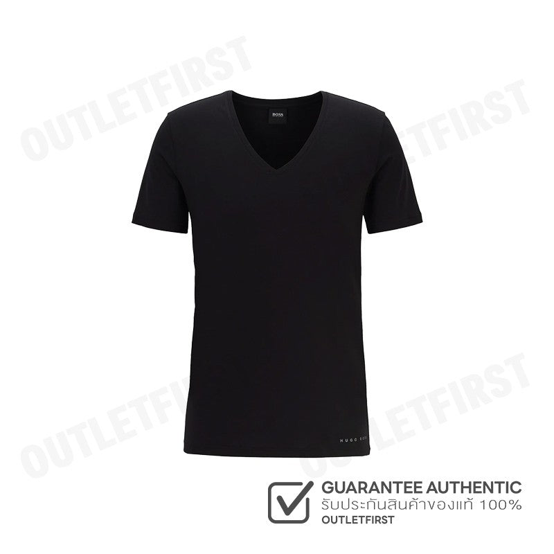 HUGO BOSS รุ่น T-SHIRT V-NECK URBAN LONGER BACK CODE: 50377709 001 เสื้อยืดคอวี เสื้อยืดสีดำ เสื้อยืดแขนสั้น