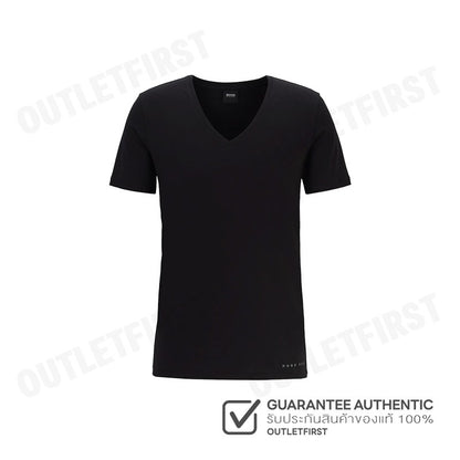 HUGO BOSS รุ่น T-SHIRT V-NECK URBAN LONGER BACK CODE: 50377709 001 เสื้อยืดคอวี เสื้อยืดสีดำ เสื้อยืดแขนสั้น