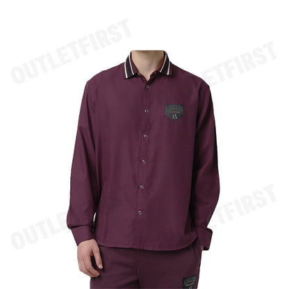 ARMANI EXCHANGE รุ่น  LOOSE FIT FLANNEL SHIRT WITH SNAP BUTTONS CODE: 6RZC22 ZNXWZ 14AU เสื้อเชิ้ตแขนยาว เสื้อโปโลผู้ชาย