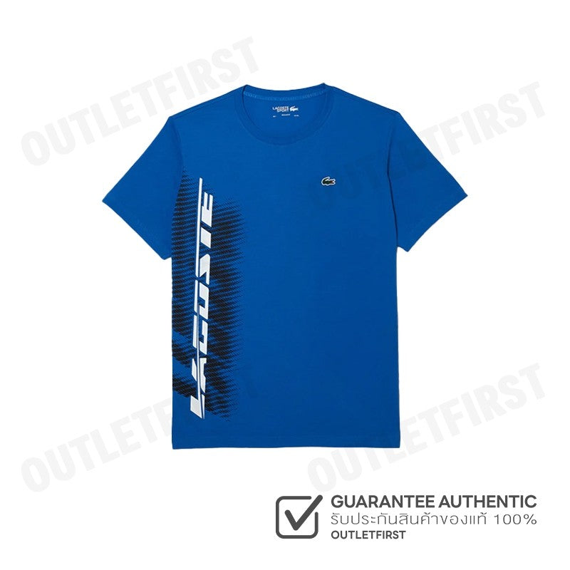 LACOSTE รุ่น  MEN'S LACOSTE SPORT REGULAR FIT T-SHIRT WITH CONTRAST BRANDING CODE: TH5189 10 KXB เสื้อยืดคอกลม เสื้อยืด