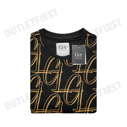 GUY LAROCHE รุ่น  SHORT SLEEVE SLIMFIT PRINTED T-SHIRT CODE: DKT5200S3BL เสื้อยืดคอกลมชาย เสื้อผู้ชาย เสื้อยืด