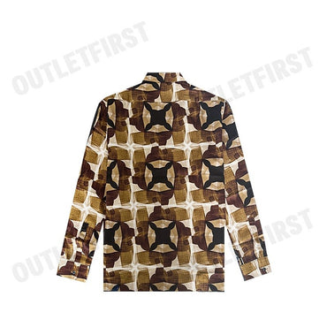 GUY LAROCHE รุ่น MEN'S LONG-SLEEVED PRINTED BROWN SHIRT CODE: BAB5201W2BR เสื้อเชิ้ตแขนยาว เสื้อเชิ๊ต เสื้อผู้ชาย