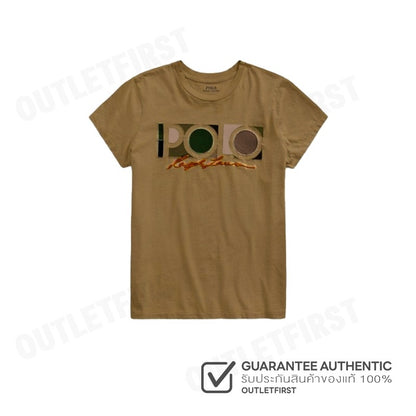 POLO RALPH LAUREN รุ่น  EMBROIDERED LOGO GRAPHIC JERSEY TEE FEMALE T-SHIRT  CODE: 211898788003 เสื้อยืดคอกลม เสื้อผู้หญิ