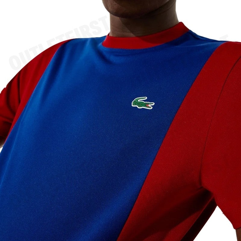 LACOSTE รุ่น  MEN'S LACOSTE SPORT BREATHABLE RESISTANT BICOLOR T-SHIRT CODE: TH6928 10 VPA เสื้อยืด เสื้อคอกลม แขนสั้น
