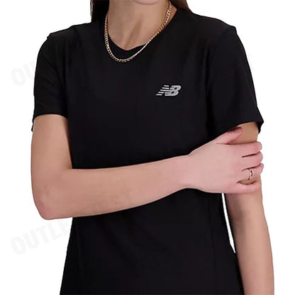NEW BALANCE รุ่น WOMAN'S JACQUARD SLIM T-SHIRT CODE: WT41281 BK เสื้อยืดคอกลม เสื้อยืดแขนสั้น เสื้อยืดผู้หญิง
