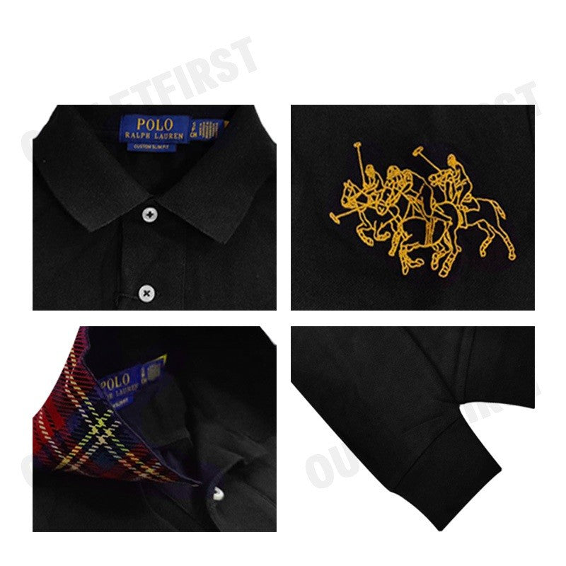 POLO RALPH LAUREN รุ่น LUNAR NEW YEAR TRIPLE-PONY POLO SHIRT CODE: 710926123001 เสื้อโปโลแขนยาว เสื้อโปโลผู้ชาย