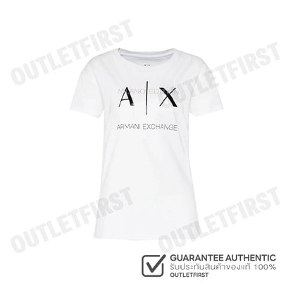 ARMANI EXCHANGE รุ่น WOMEN'S SHORT SLEEVE T-SHIRT CODE: 3DYT36 YJ3RZ 1000 เสื้อยืดคอกลม เสื้อยืดแขนสั้น เสื้อยืด