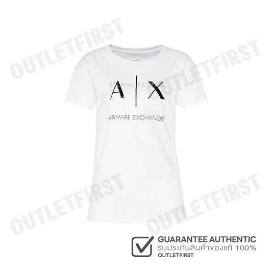 ARMANI EXCHANGE รุ่น WOMEN'S SHORT SLEEVE T-SHIRT CODE: 3DYT36 YJ3RZ 1000 เสื้อยืดคอกลม เสื้อยืดแขนสั้น เสื้อยืด