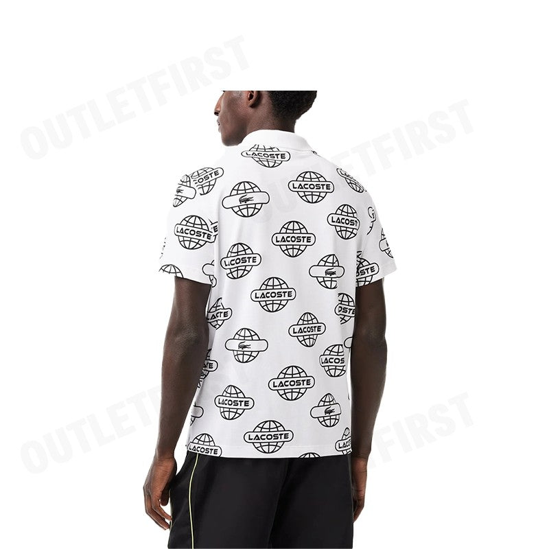 LACOSTE รุ่น GLOBE PRINT LACOSTE MOVEMENT POLO SHIRT CODE: PH6241 10 AU8 เสื้อโปโล เสื้อโปโลแขนสั้น เสื้อโปโลผู้ชาย