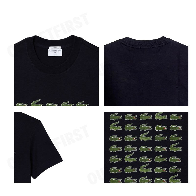 LACOSTE รุ่น COTTON CROCODILE PRINT T-SHIRT CODE: TH6388 10 HDE เสื้อยืดคอกลม เสื้อยืดแขนสั้น เสื้อยืด