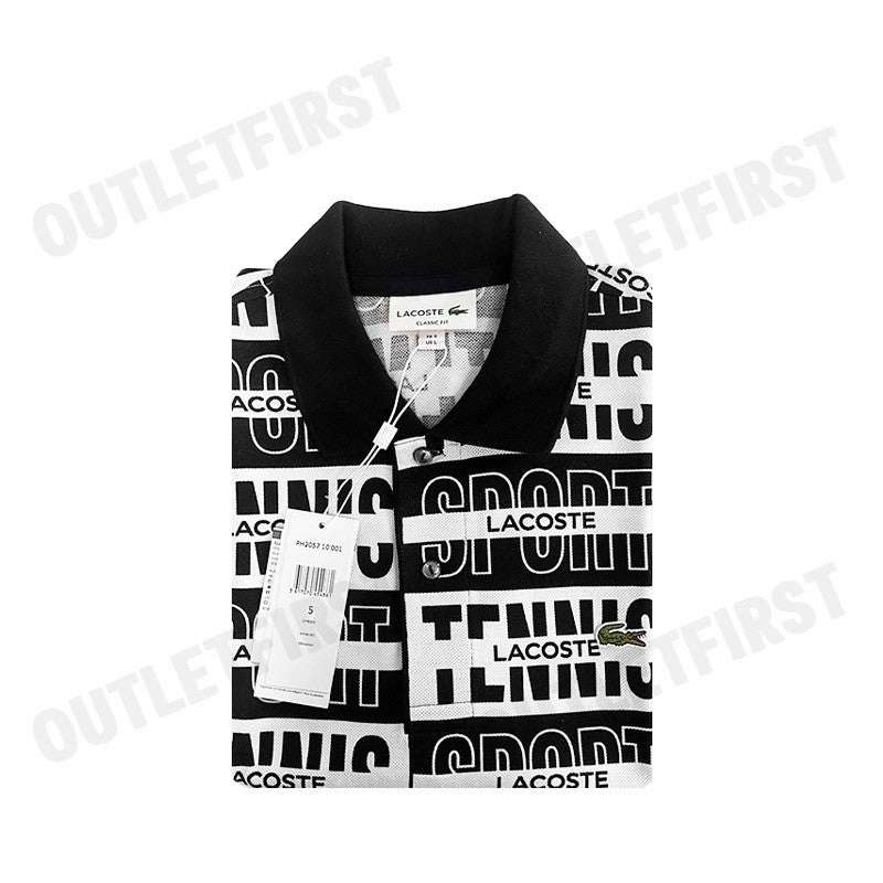 LACOSTE รุ่น ORIGINAL L.12.12 TWO TONE BADGE PRINT POLO SHIRT CODE: PH2057 10 001 เสื้อโปโล เสื้อโปโลแขนสั้น