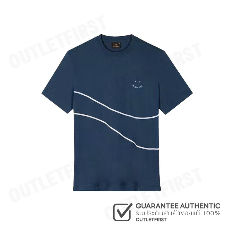 PAUL SMITH รุ่น MAN'S SS T-SHIRT PS HAPPY WAVE CODE: M2R-965XP-M21154 เสื้อยืดคอกลม เสื้อยืดแขนสั้น เสื้อยืดผู้ชาย