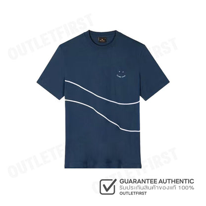 PAUL SMITH รุ่น MAN'S SS T-SHIRT PS HAPPY WAVE CODE: M2R-965XP-M21154 เสื้อยืดคอกลม เสื้อยืดแขนสั้น เสื้อยืดผู้ชาย