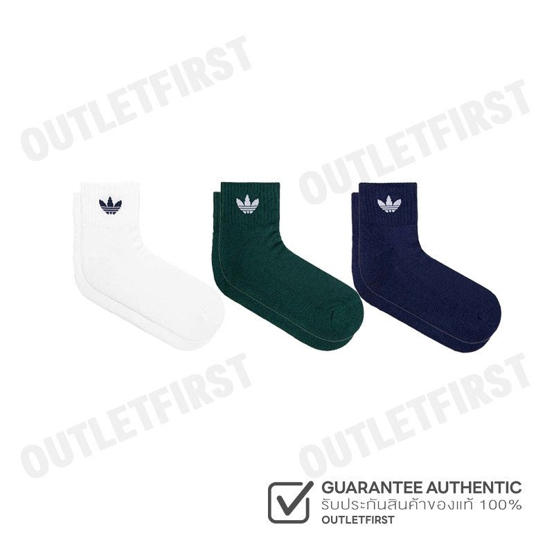 ADIDAS รุ่น MID-CALF SOCKS (3 PAIRS) CODE: IL5028 ถุงเท้า ถุงเท้าข้อยาว ถุงเท้าUnisex