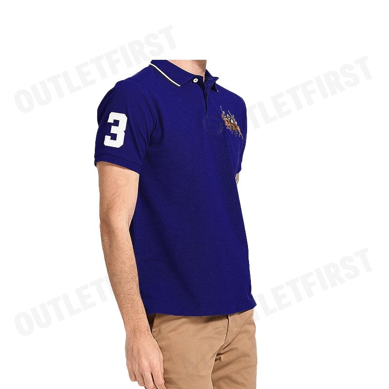 POLO RALPH LAUREN รุ่น  CUSTOM SLIM FIT TRIPLE-PONY POLO SHIRT CODE:710900614003 เสื้อคอปก เสื้อโปโล เสื้อผู้ชาย