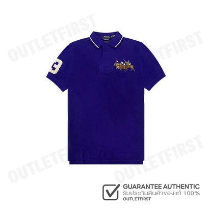 POLO RALPH LAUREN รุ่น  CUSTOM SLIM FIT TRIPLE-PONY POLO SHIRT CODE:710900614003 เสื้อคอปก เสื้อโปโล เสื้อผู้ชาย