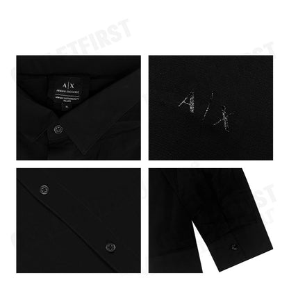 ARMANI EXCHANGE รุ่น  SUSTAINABILITY VALUES LOOSE FIT ECO-VISCOSE LOGO SHIRT CODE: 6RZC10 ZNRNZ 1200 เสื้อเชิ้ตแขนยาว
