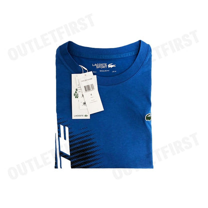 LACOSTE รุ่น  MEN'S LACOSTE SPORT REGULAR FIT T-SHIRT WITH CONTRAST BRANDING CODE: TH5189 10 KXB เสื้อยืดคอกลม เสื้อยืด