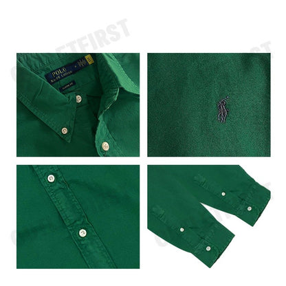 POLO RALPH LAUREN รุ่น  CLASSIC FIT GARMENT-DYED OXFORD SHIRT CODE: 710852165013 เสื้อเชิ้ตแขนยาว เสื้อผู้ชาย เสื้อเชิ๊ต