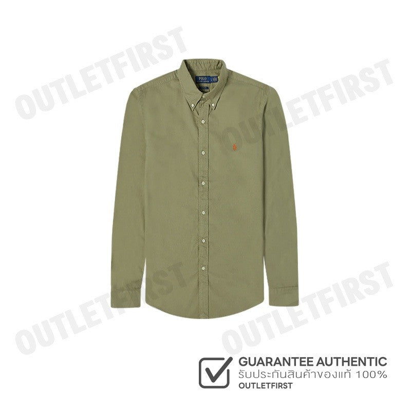 POLO RALPH LAUREN รุ่น  CLASSIC FIT GARMENT-DYED OXFORD SHIRT CODE: 710937403001 เสื้อเชิ้ตแขนยาว เสื้อผู้ชาย เสื้อเชิ๊ต