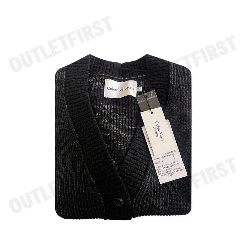 CALVIN KLEIN JEANS รุ่น SHAKER STITCH CARDIGAN SWEATER CODE: J222861 BEH เสื้อคาร์ดิแกน เสื้อแขนยาว เสื้อแขนยาวผู้หญิง