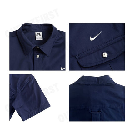 NIKE รุ่น NIKE SB SHORT-SLEEVE WOVEN SKATE CODE: DV9076 410 เสื้อเชิ้ตแขนสั้น เสื้อเชิ้ตผู้ชาย เสื้อเชิ้ต