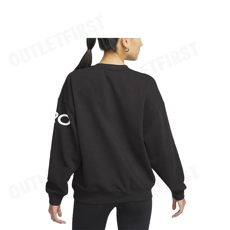 NIKE รุ่น DRI-FIT GET FIT WOMEN'S FRENCH TERRY GRAPHIC CREW-NECK SWEATSHIRT CODE: DX0075 010 เสื้อสเวตเตอร์แขนยาว