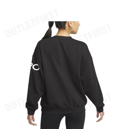 NIKE รุ่น DRI-FIT GET FIT WOMEN'S FRENCH TERRY GRAPHIC CREW-NECK SWEATSHIRT CODE: DX0075 010 เสื้อสเวตเตอร์แขนยาว