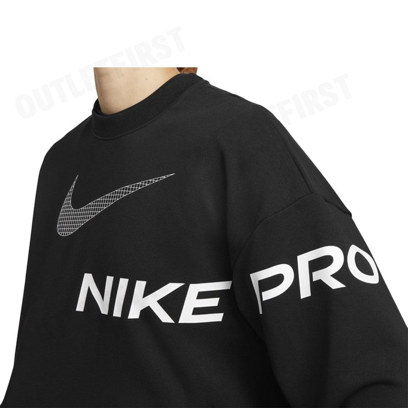 NIKE รุ่น DRI-FIT GET FIT WOMEN'S FRENCH TERRY GRAPHIC CREW-NECK SWEATSHIRT CODE: DX0075 010 เสื้อสเวตเตอร์แขนยาว