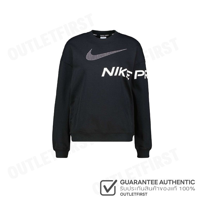 NIKE รุ่น DRI-FIT GET FIT WOMEN'S FRENCH TERRY GRAPHIC CREW-NECK SWEATSHIRT CODE: DX0075 010 เสื้อสเวตเตอร์แขนยาว