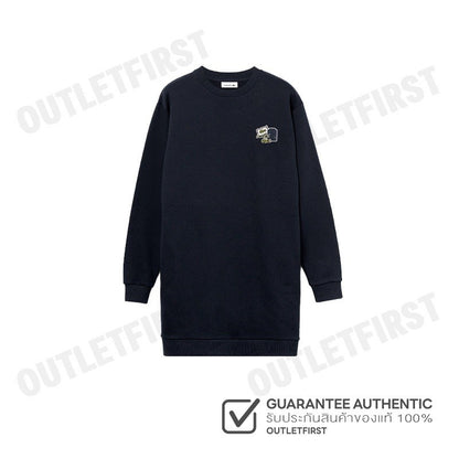 LACOSTE รุ่น ARCHIVE BADGE MIX SWEATSHIRT DRESS CODE: EF6561 10 166 เดรสสเวตเตอร์หญิง เดรสแขนยาว เดรสคอกลม