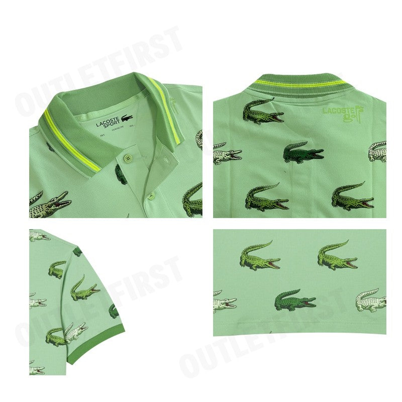 LACOSTE รุ่น MEN’S LACOSTE GOLF CROCODILE PRINT POLO SHIRT CODE: DH5181 10 BT2 เสื้อโปโล เสื้อโปโลแขนสั้น เสื้อผู้ชาย