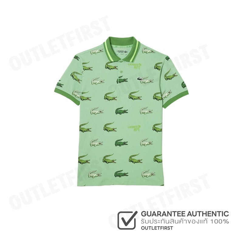LACOSTE รุ่น MEN’S LACOSTE GOLF CROCODILE PRINT POLO SHIRT CODE: DH5181 10 BT2 เสื้อโปโล เสื้อโปโลแขนสั้น เสื้อผู้ชาย