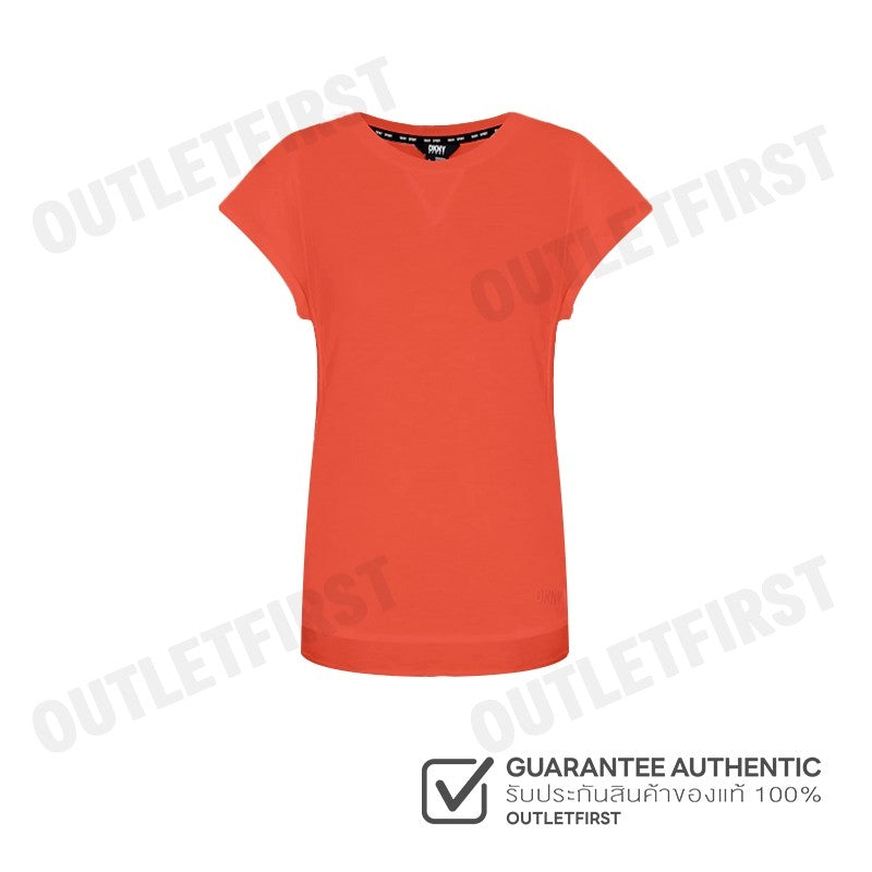 DKNY SPORT รุ่น MINI SLUB WAFFLE KNIT TOP CODE: DP4T9756 HCL เสื้อยืดคอกลม เสื้อยืดแขนสั้น เสื้อยืดผู้หญิง