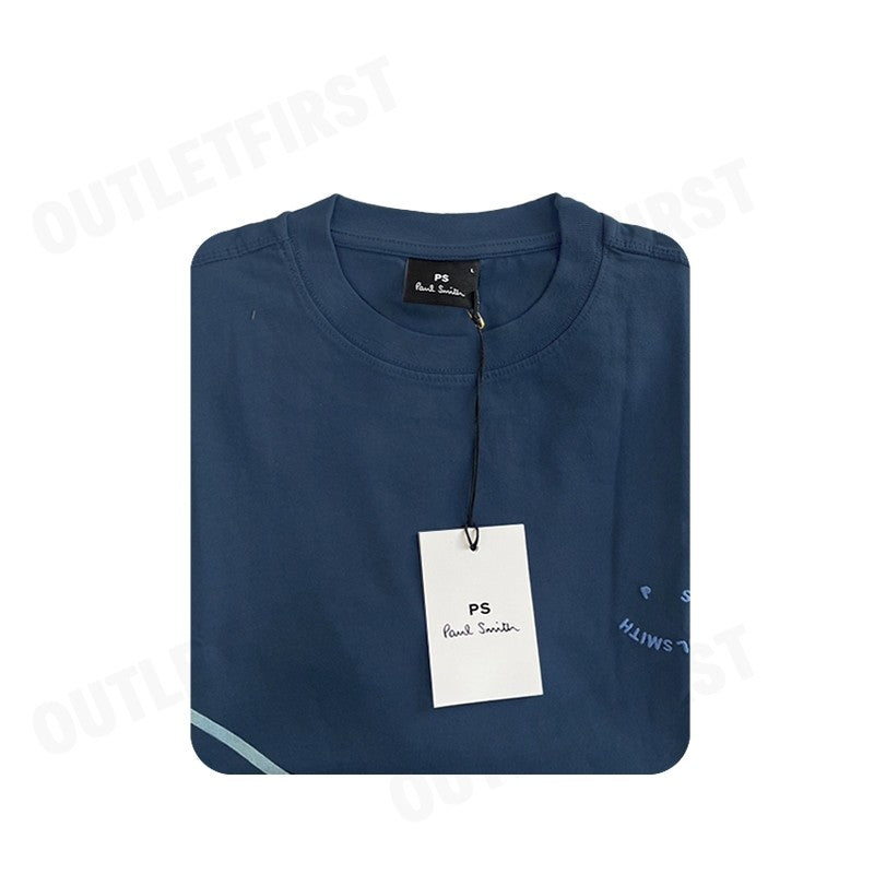 PAUL SMITH รุ่น MAN'S SS T-SHIRT PS HAPPY WAVE CODE: M2R-965XP-M21154 เสื้อยืดคอกลม เสื้อยืดแขนสั้น เสื้อยืดผู้ชาย