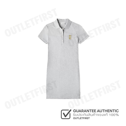LACOSTE รุ่น  LACOSTE SLIM SHORT SLEEVE POLO DRESS CODE: EF7355 10 CCA เดรสโปโลหญิง ชุดเดรส ชุดผู้หญิง