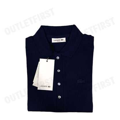 LACOSTE รุ่น  WOMEN'S LACOSTE SLIM FIT STRETCH COTTON STRIPED POLO CODE: EF5473 10 HBM เดรสโปโลหญิง ชุดเดรส ชุดผู้หญิง